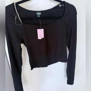 Wild Fable, Long Sleeve Black Ribbed Top. Size small